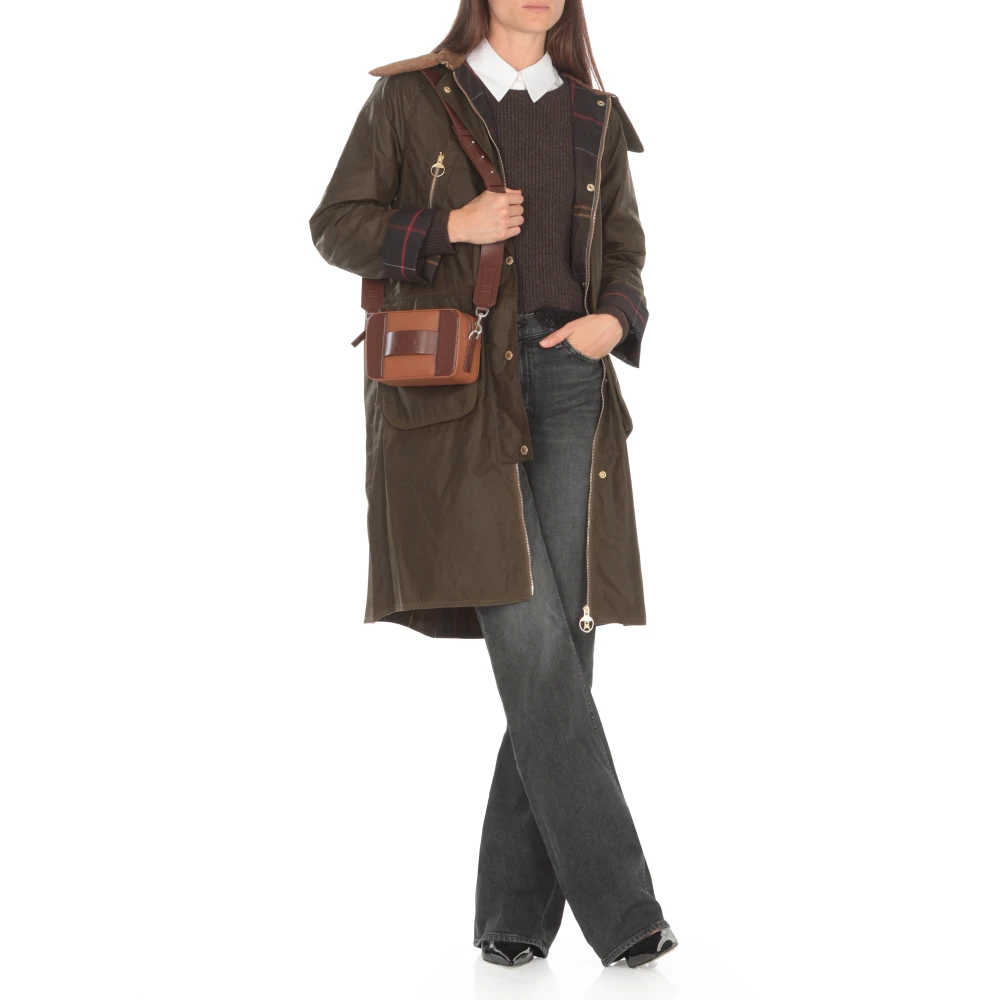 Hogan Bruine Leren Cameratas met Logo Handvat Brown Dames