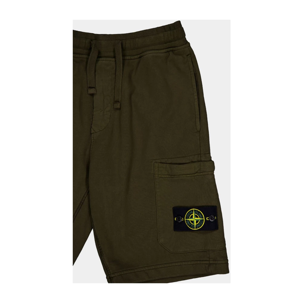 Stone Island Olijfgroene katoenen trackshorts Green Heren