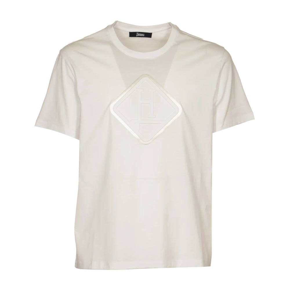 Herno Witte Compact Jersey T-shirts en Polos White Heren