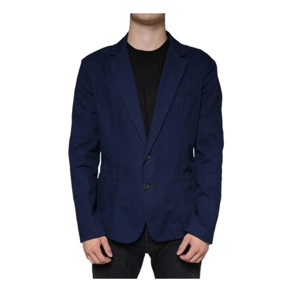 Dolce & Gabbana Blauwe Jurkjas Blazer Slim Fit Blue Heren