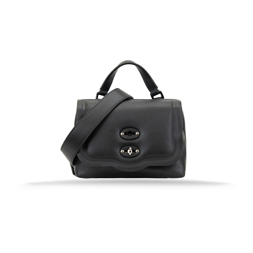 Zanellato Leren Dames Schoudertas met Envelop Zak Black Dames
