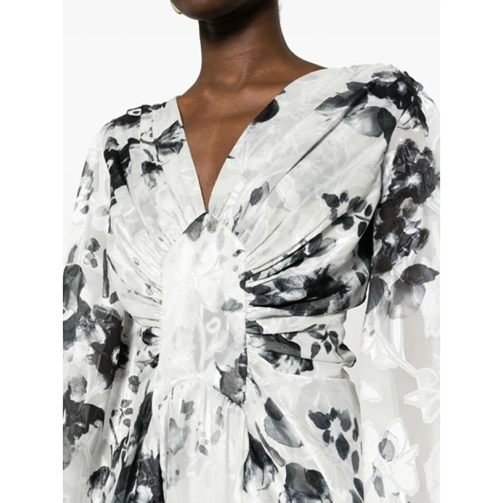Ermanno Scervino Bloemen Georgette Midi Jurk White Dames