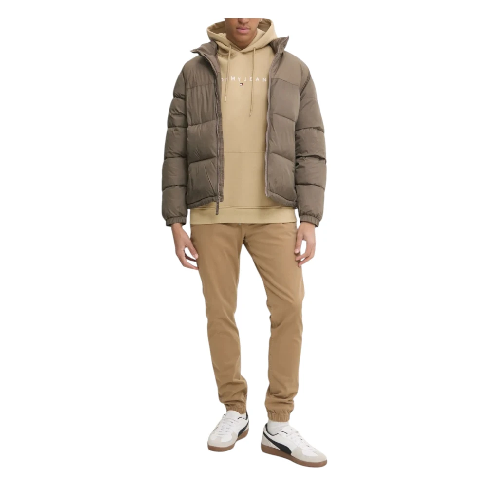 Tommy Jeans Beige Katoenen Broek Rits Knoop Beige Heren