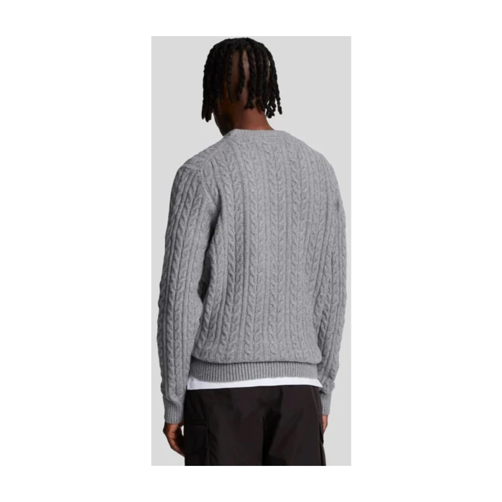 Lyle & Scott Heren Langemouw Gebreid Grijs Gray Heren