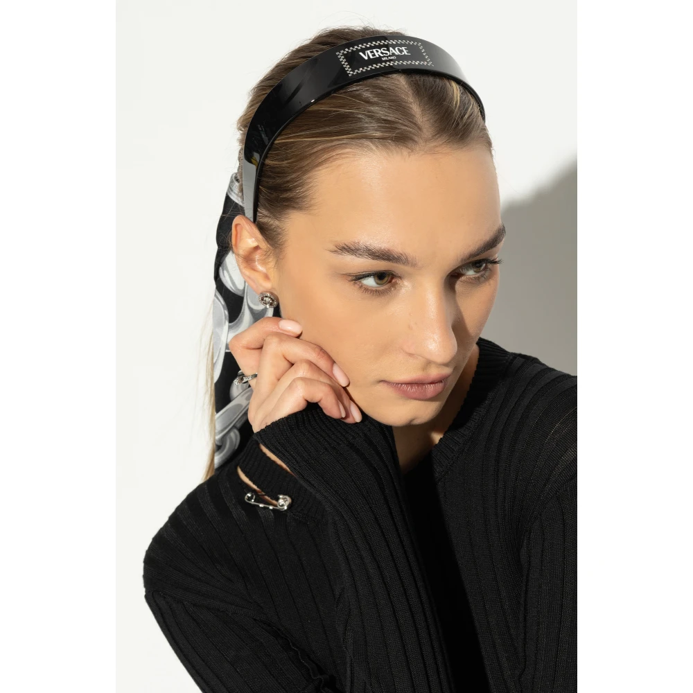 Versace Haarband met glinsterende kristallen Black Dames