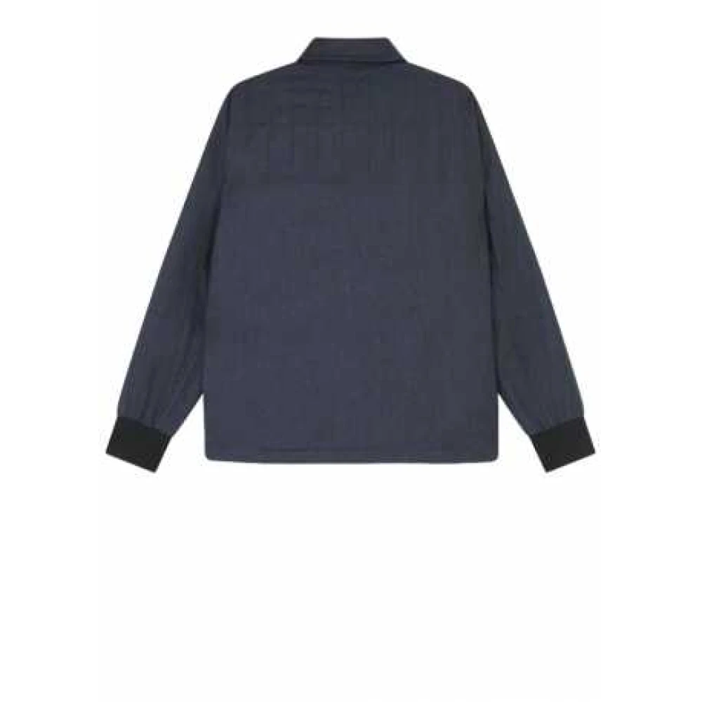 Paul Smith Blauwe Wol Kasjmier Gewatteerde Ritsjas Blue Heren