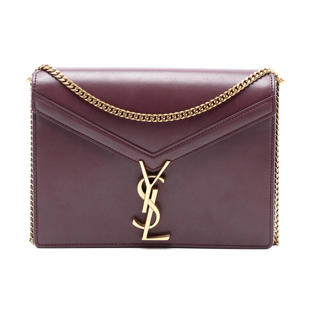 Saint Laurent Vintage Women's Red Pre-Owned Chain Detail Shoulder Bag