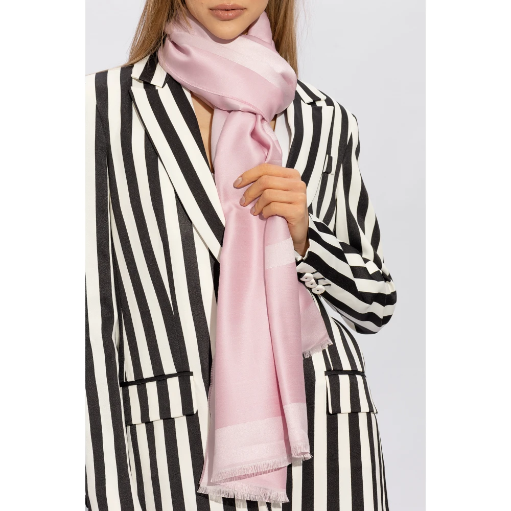Givenchy Zijden sjaal met logo Pink Dames
