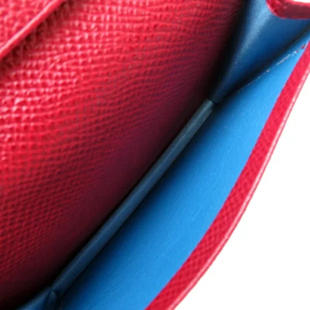 Bvlgari Vintage Pre-owned Leather wallets Red Dames