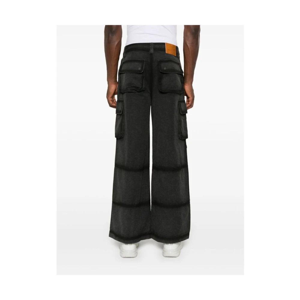 Untitled Artworks Zwarte Cargo Wijde Broek Black Heren