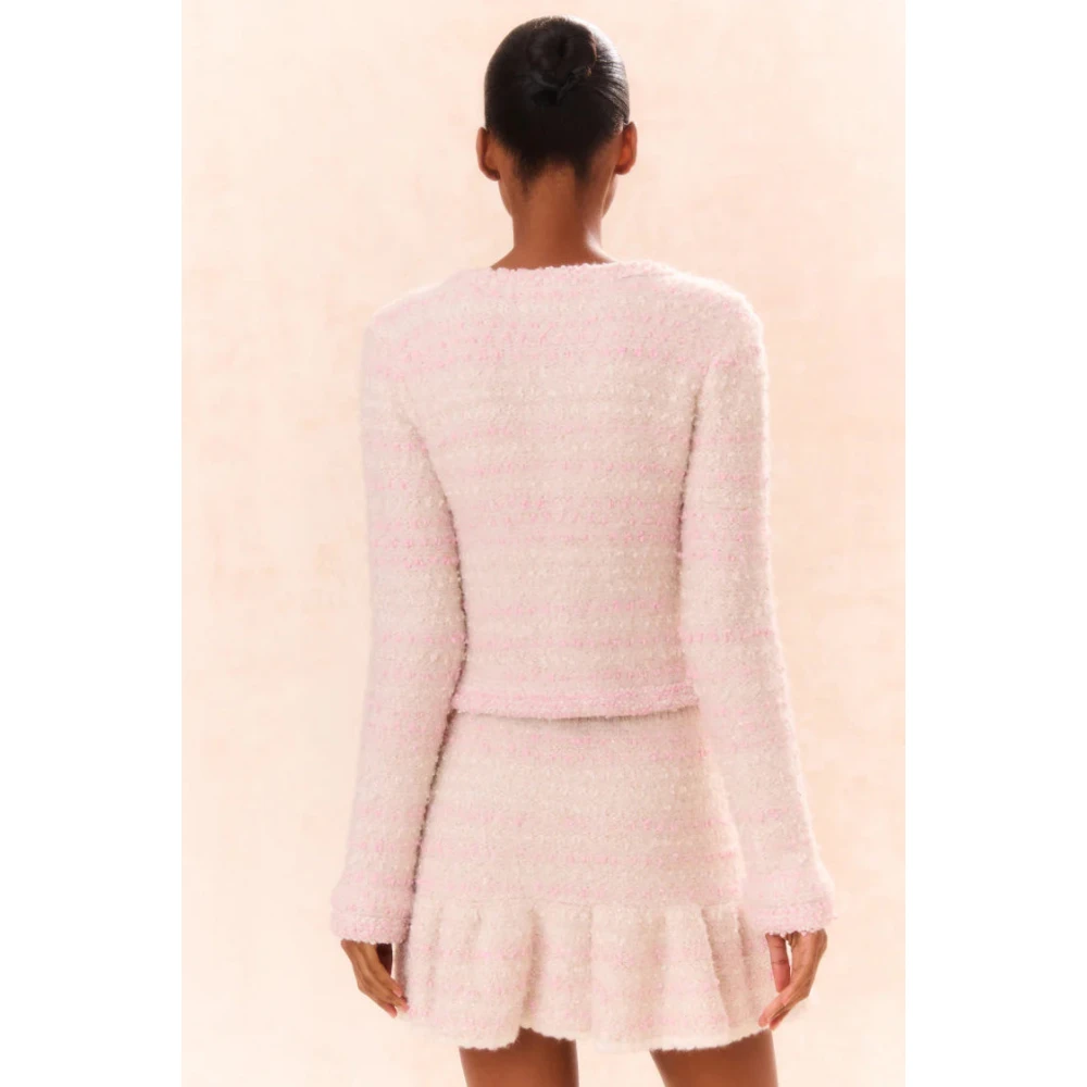 Loveshackfancy Roze Blanca Gebreid Vest Pink Dames
