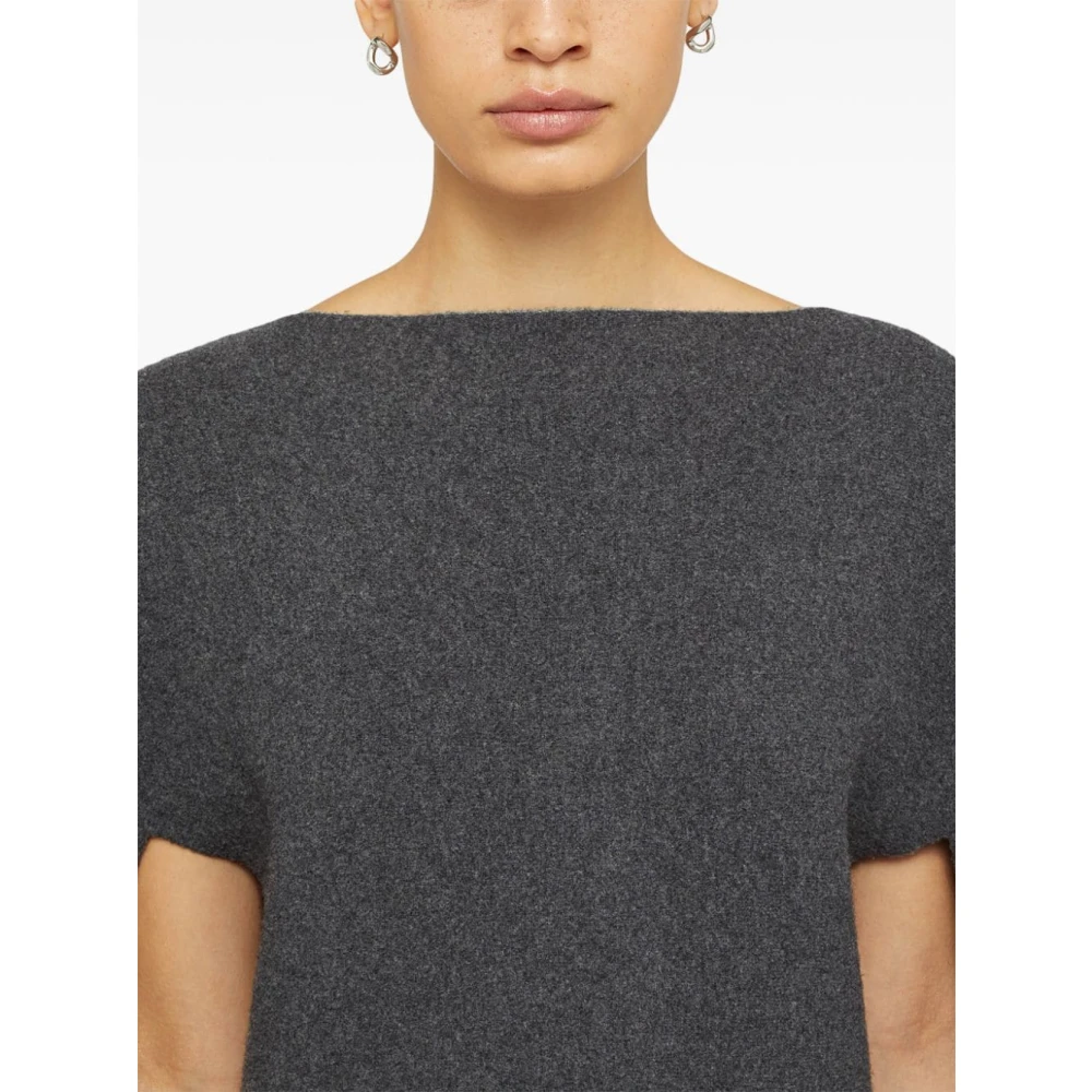 Jil Sander Grijze Wol-Kasjmier Cape Jas Gray Dames
