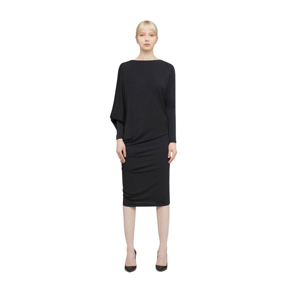 Fluid Crepe Jersey Dress Long Sleeve Wolford Midi Dresses