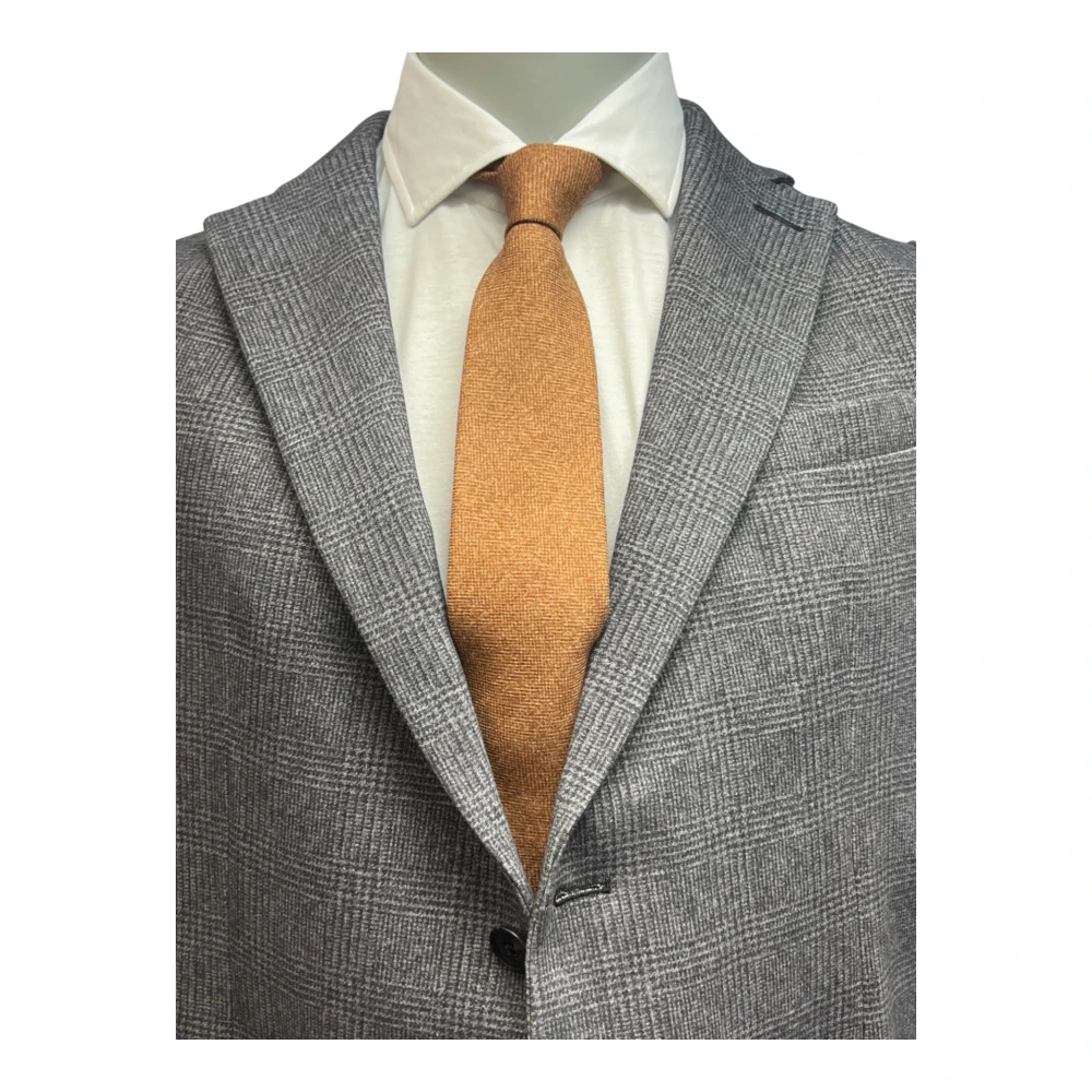 Circolo 1901 Grijze Glencheck Flanel Jersey Blazer Gray Heren