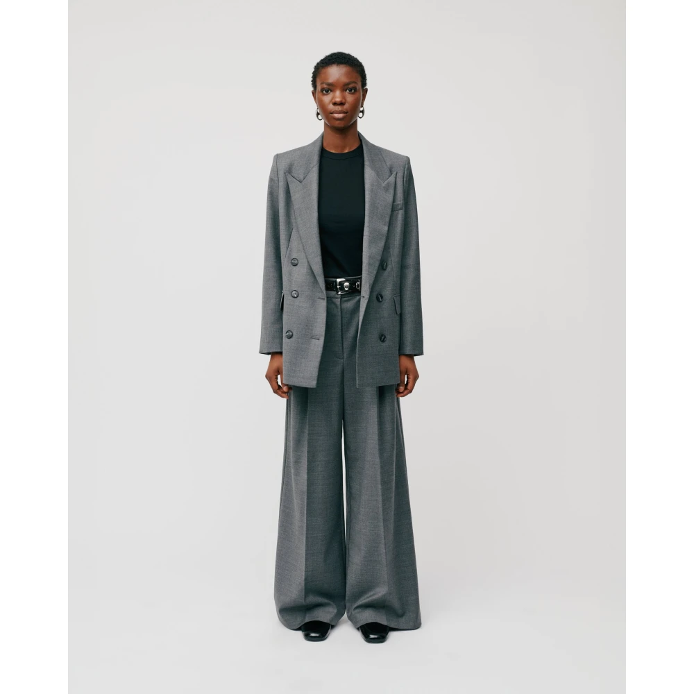 IVY OAK Dubbelrijige boxy blazer in diep grijs Gray Dames