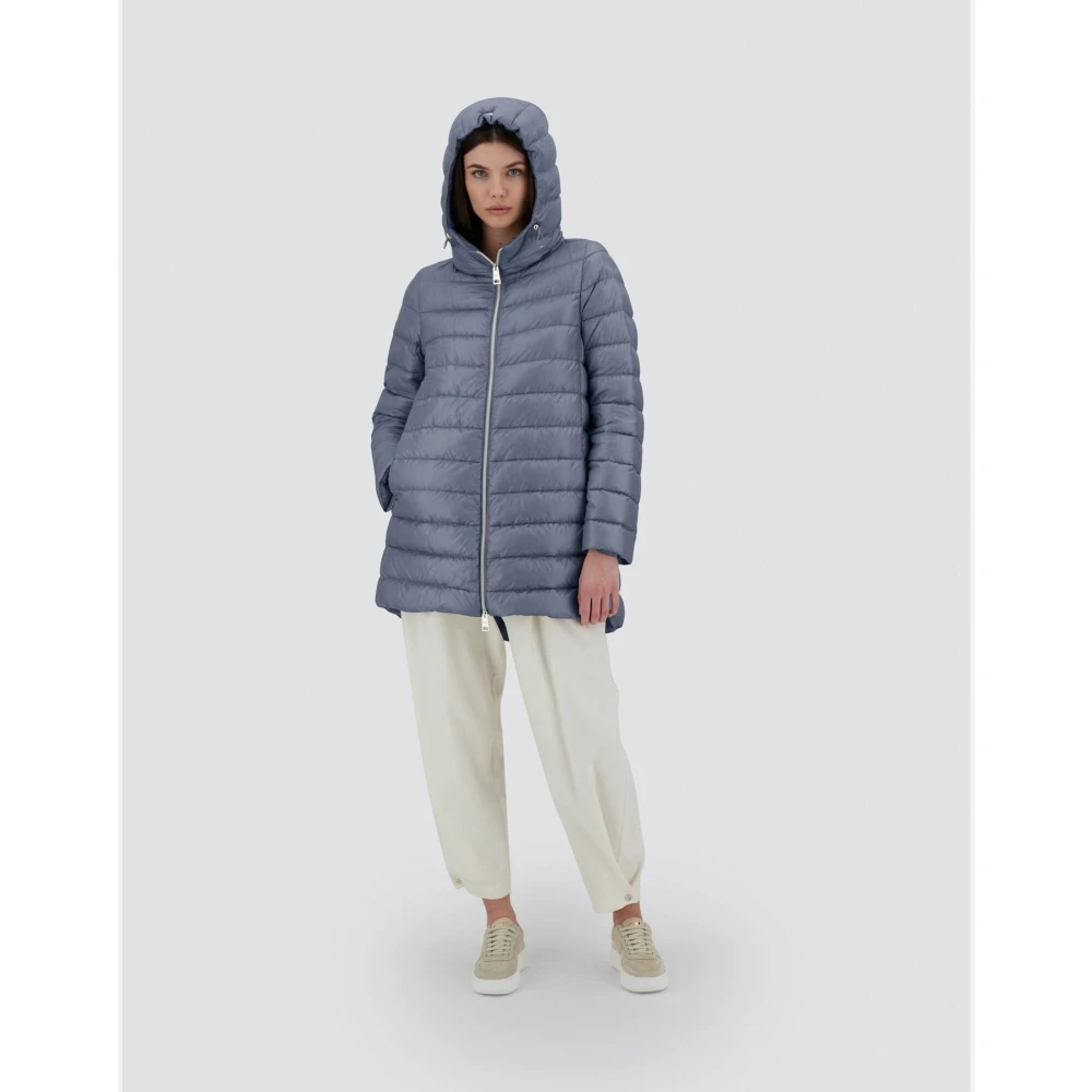 Herno Nylon Ultralight A-Shape Resort Jas Blue Dames