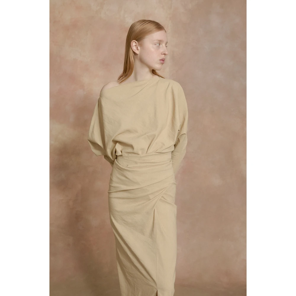 Cortana Mite lang beige jurk Beige Dames