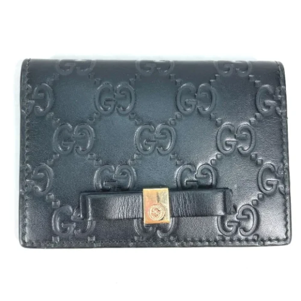 Gucci Vintage Pre-owned Leather wallets Black Dames