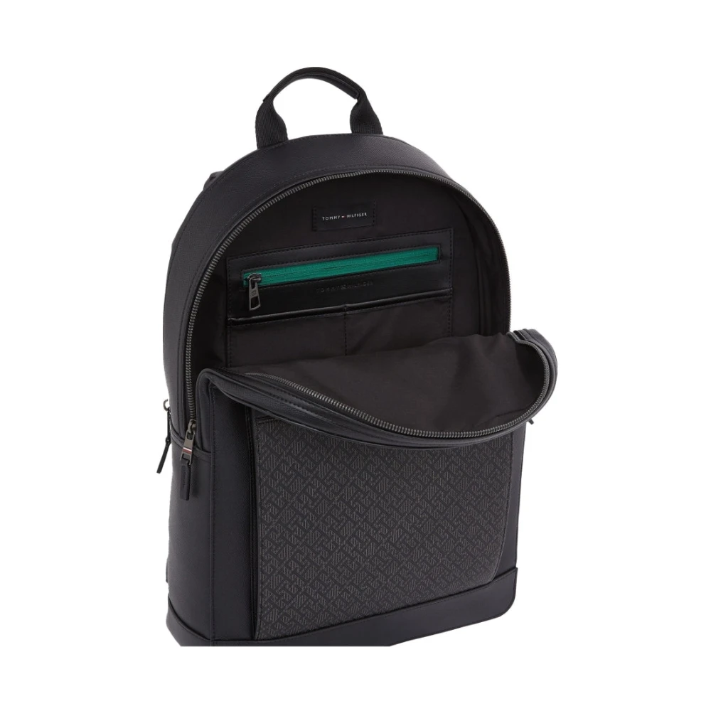 Tommy Hilfiger Zwarte Monogram Rugzak voor Mannen Black Heren