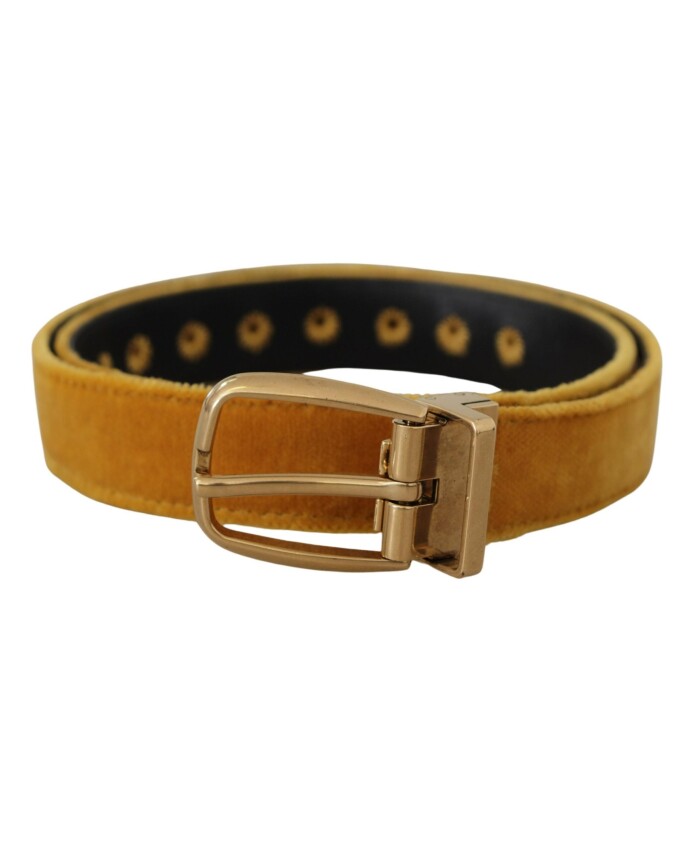ceinture-en-velours-moutarde-avec-logo-dore-grave