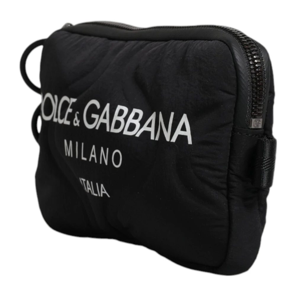 Dolce & Gabbana Zwarte Logo Crossbody Sling Tas Black Heren