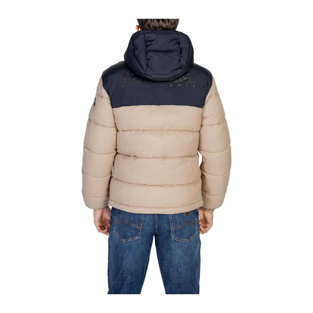 Napapijri Beige Polyesterjas met volledige ritssluiting Beige Heren