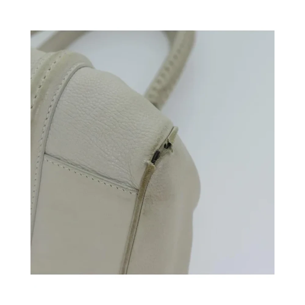 Dior Vintage Pre-owned Leather handbags White Dames