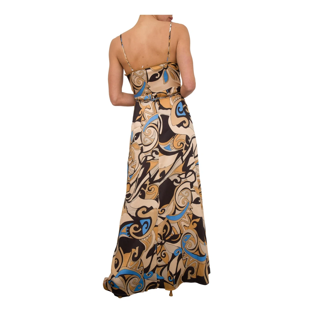 Nenette Lange Twill Poly Sjaal Print Jurk Multicolor Dames