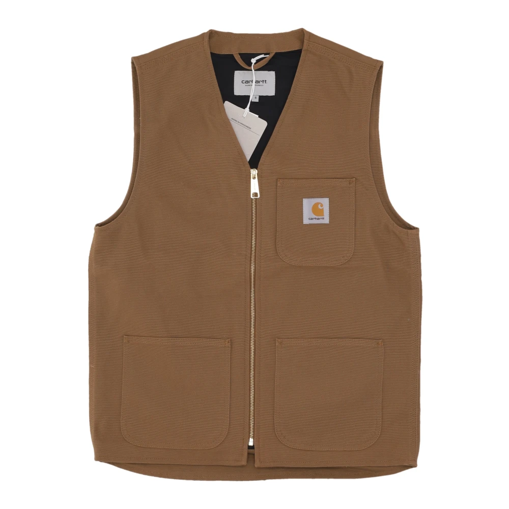 Carhartt Wip Brun Rigid Arbor Väst Ärmlös Dragkedja Brown, Herr