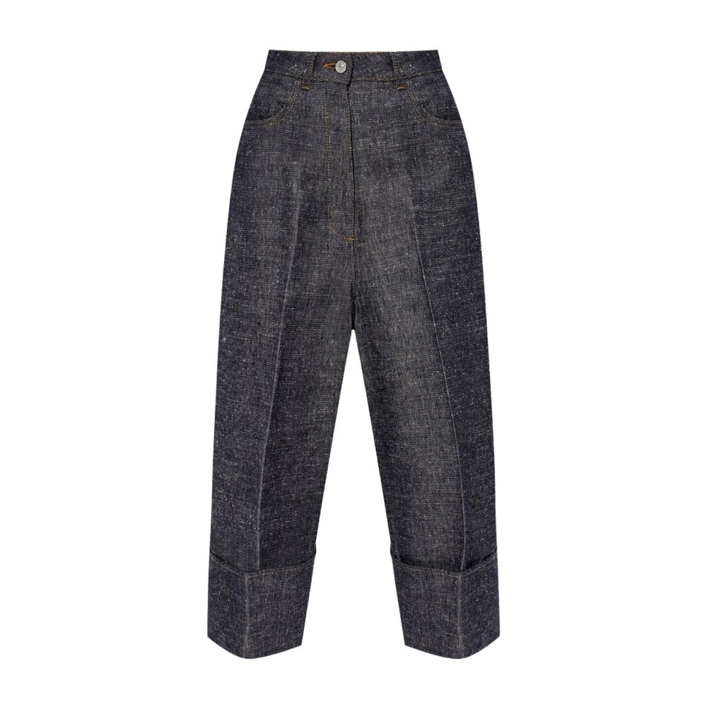 Givenchy Palazzo Denim Cropped Broek Blue Dames