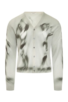 Printed Silk Knit Cardigan