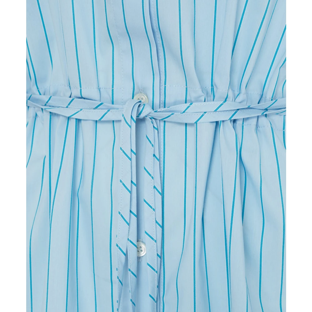 Roberto Collina Blauwe Gestreepte Blousejurk Blue Dames