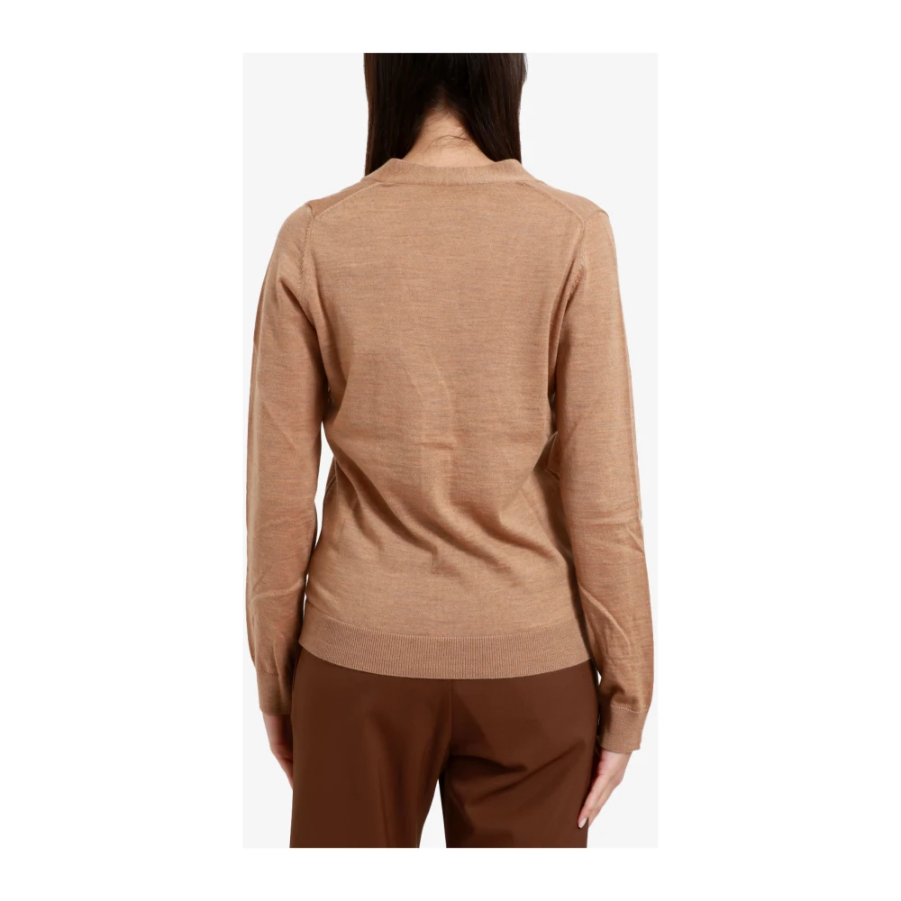 N21 Bruine V-Hals Katoenen Cardigan Brown Dames
