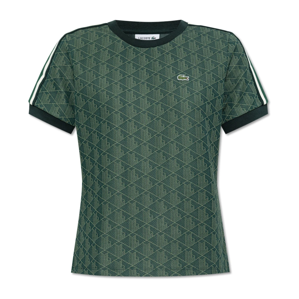 Lacoste T-shirt met monogram Green Dames