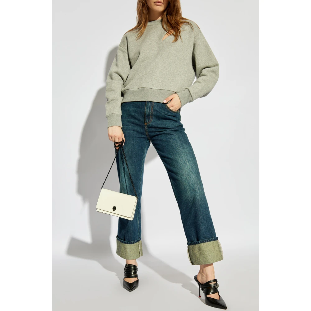 alexander mcqueen Sweatshirt met split Gray Dames