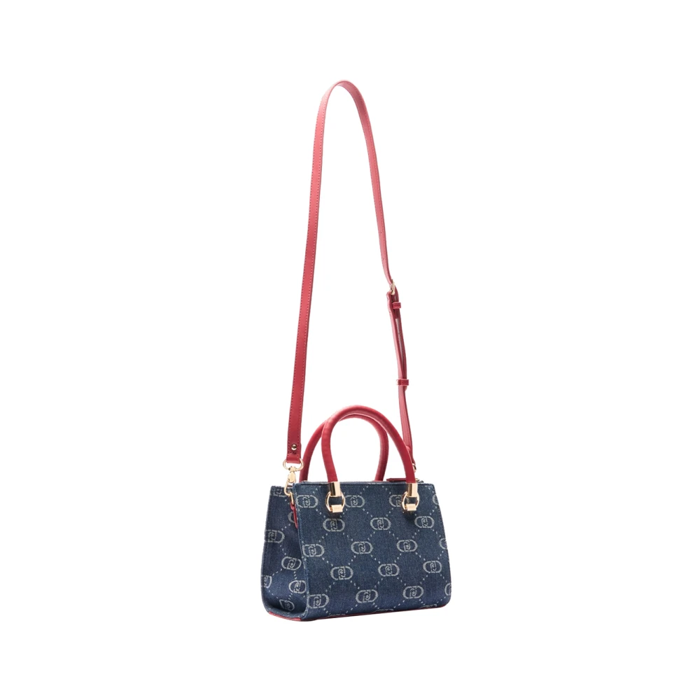 Liu Jo Blauwe Shopper Tas met Gouden Details Blue Dames
