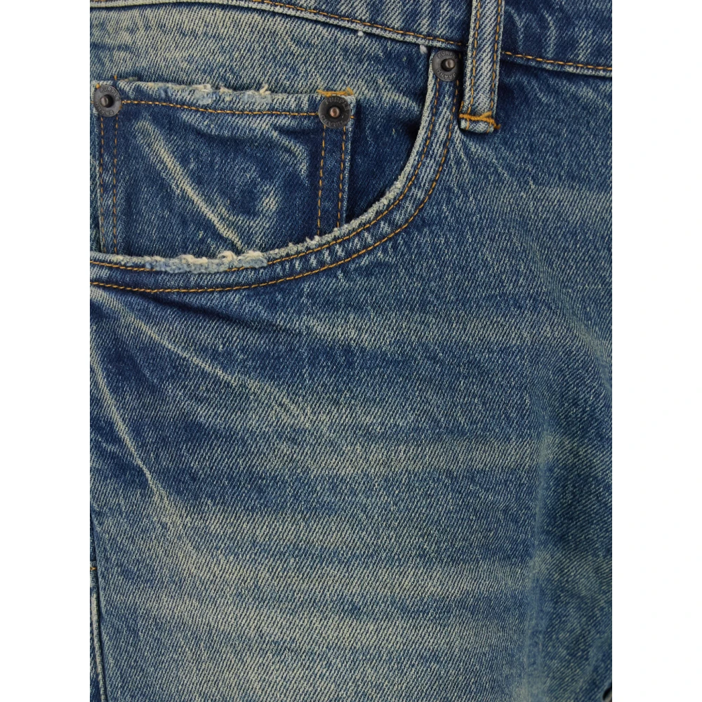 Purple Brand Denim Man Logo Patch Ripped Jeans Blue Heren