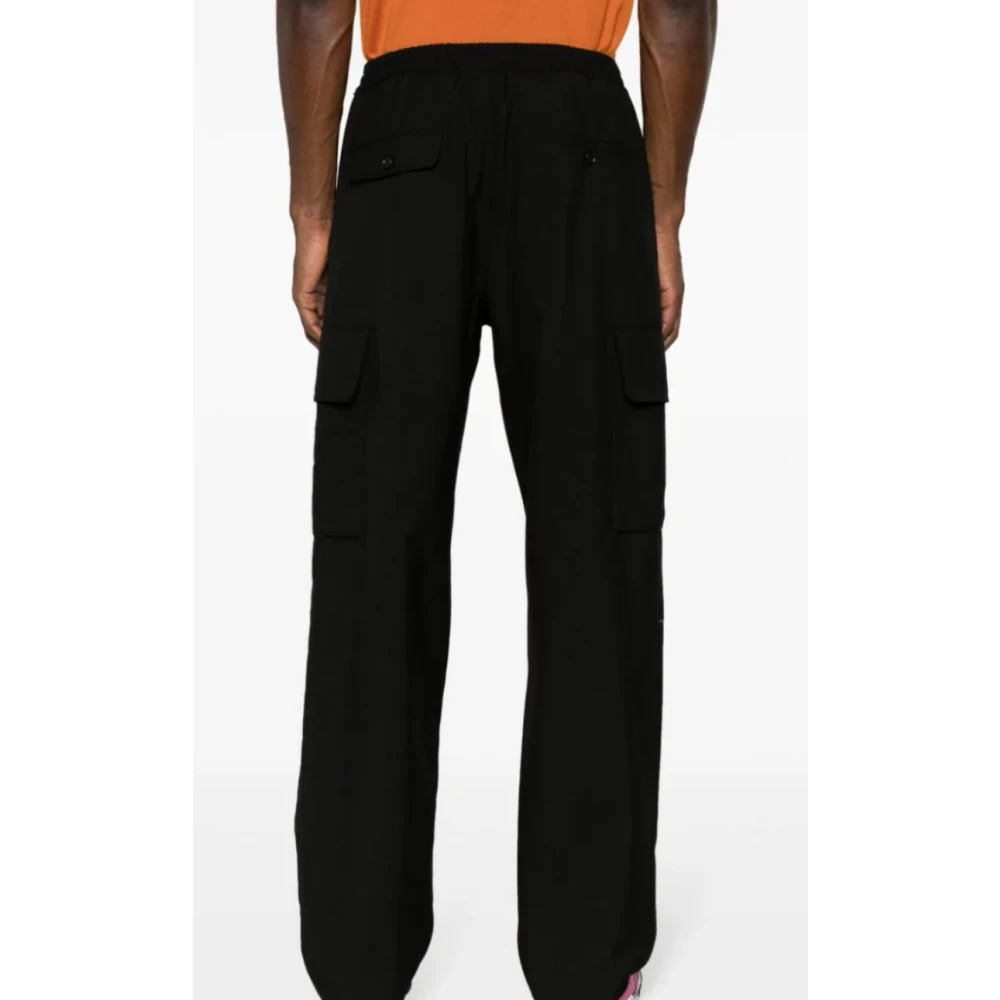 Marni Zwarte Cargo Broek met Oranje Stiksels Black Heren