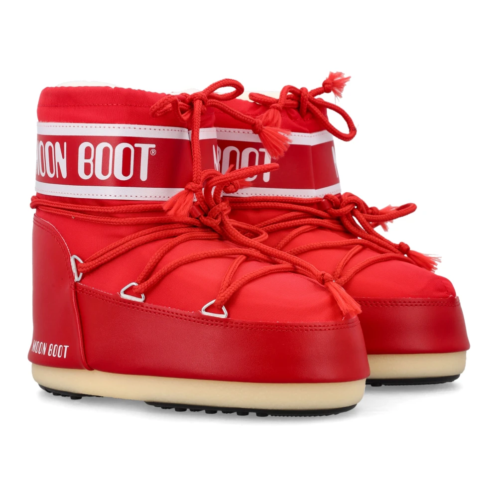 moon boot Rode Enkellaarzen met Slip-on Design Red Dames