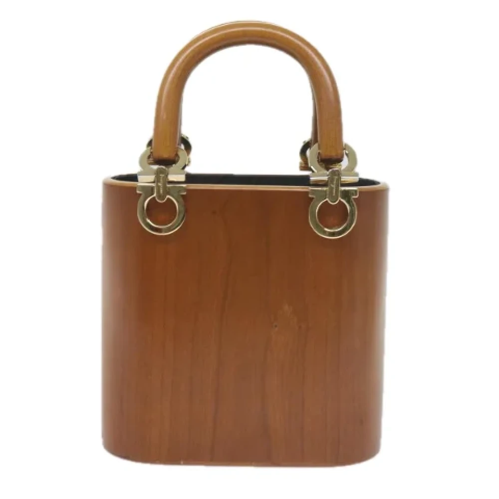 Salvatore Ferragamo Pre-owned Fabric handbags Brown Dames