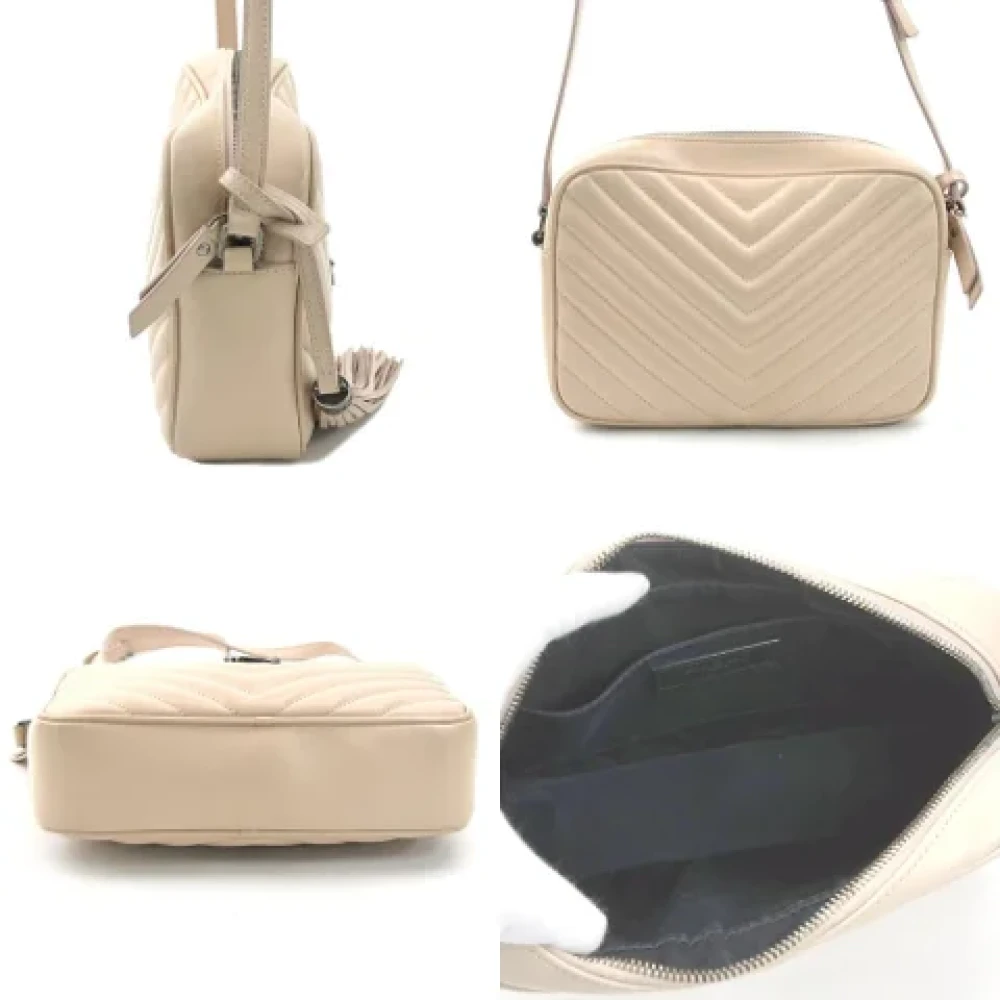 Saint Laurent Vintage Pre-owned Leather shoulder-bags Beige Dames