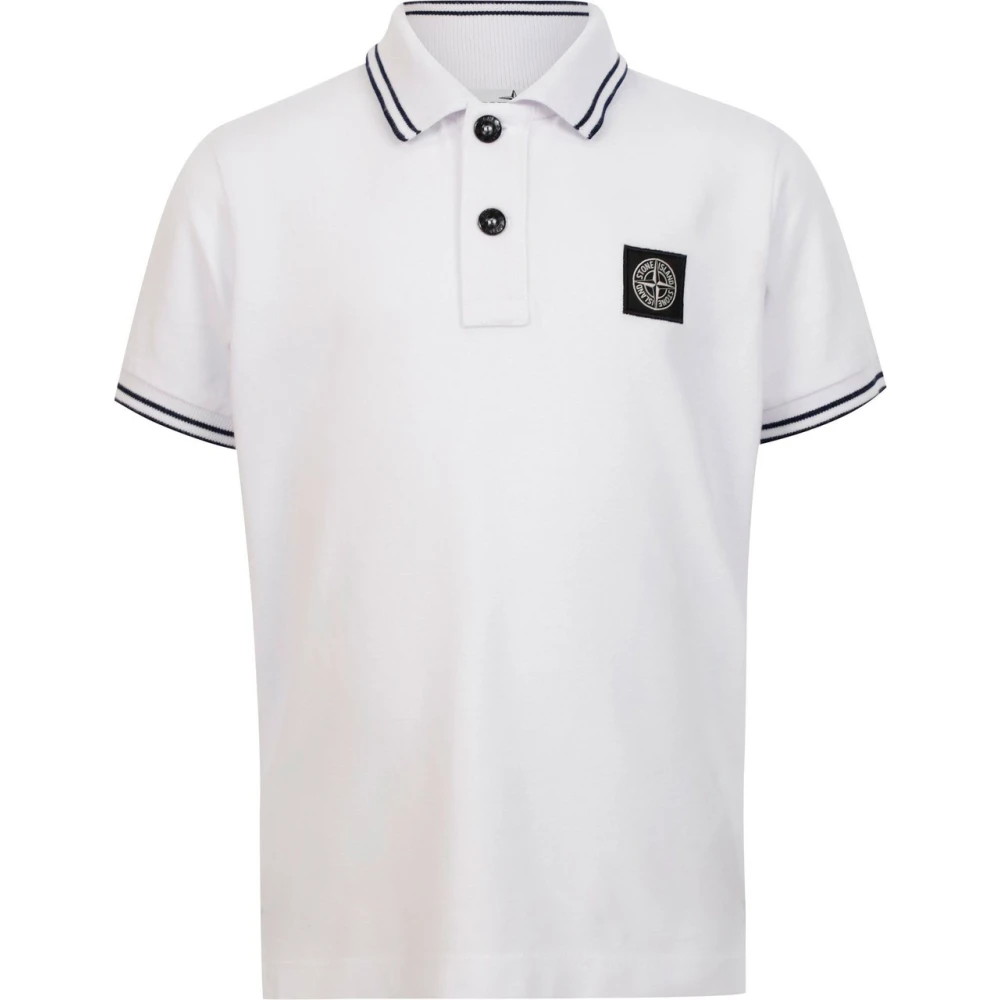 Stone Island Klassisk Polo Profili för Män White, Pojke