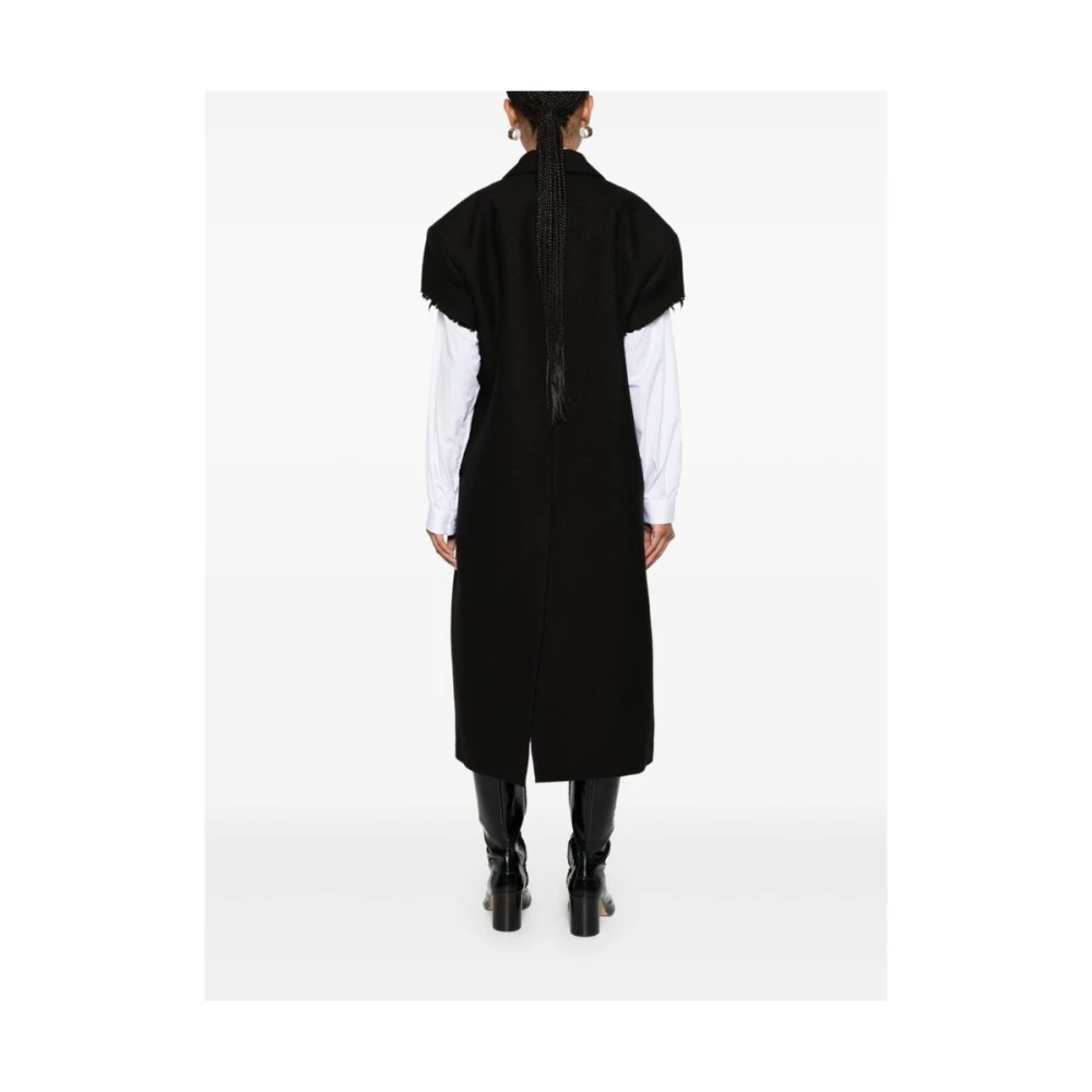 Niccolò Pasqualetti Zwarte Wollen Double-Breasted Jas Black Dames