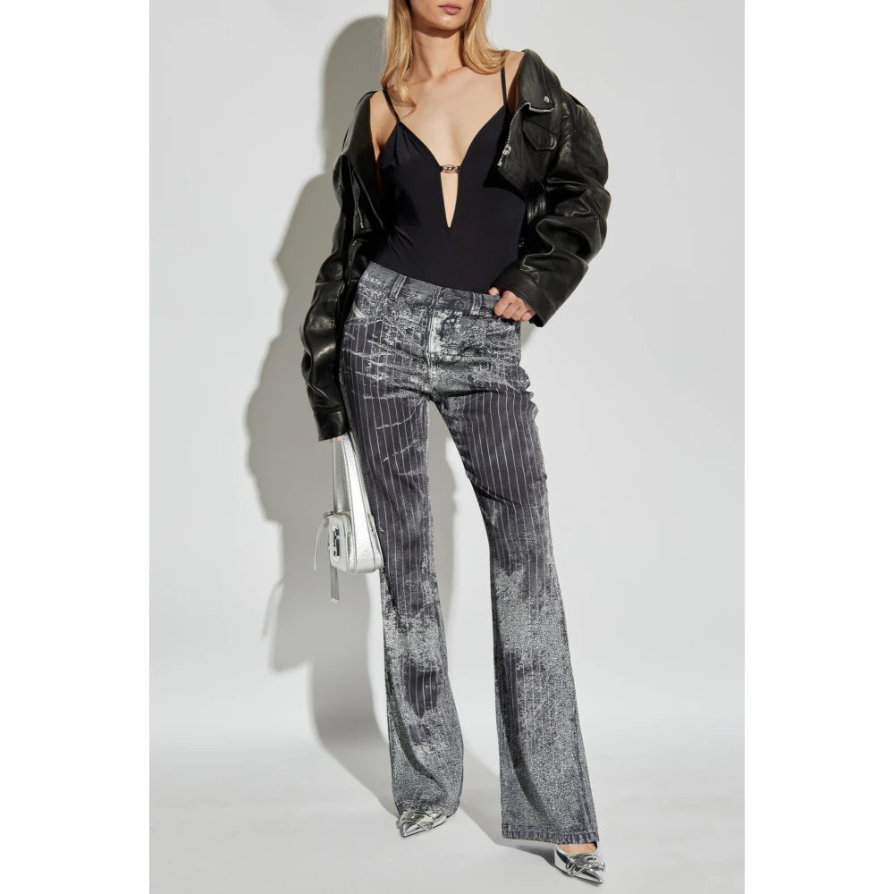 Diesel Broek met P-Retty print Black Dames