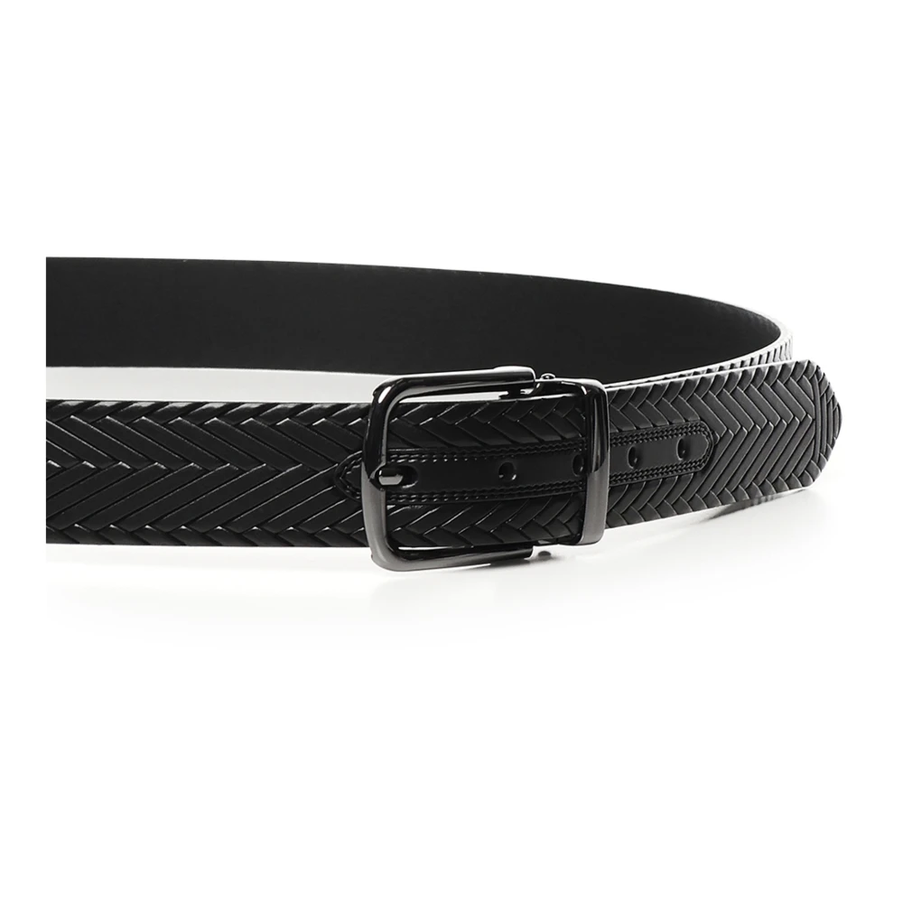 Emporio Armani Zwarte Tong Riem voor Mannen Black Heren
