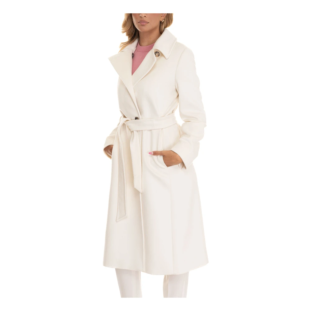 Max Mara Studio Stijlvolle Winterjas voor Vrouwen White Dames