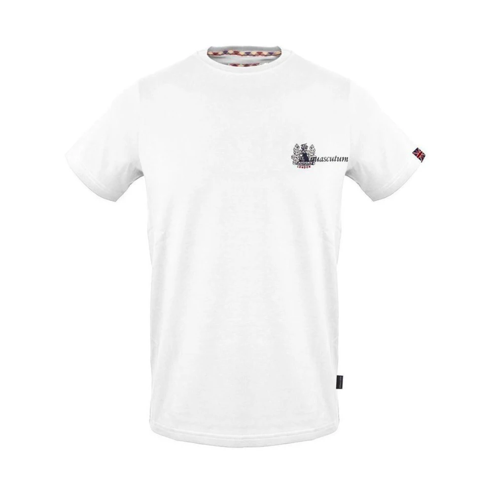 Aquascutum Katoenen T-shirt met Union Jack vlag White Heren