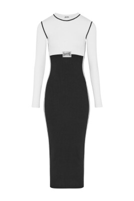 color-block-patch-long-dress
