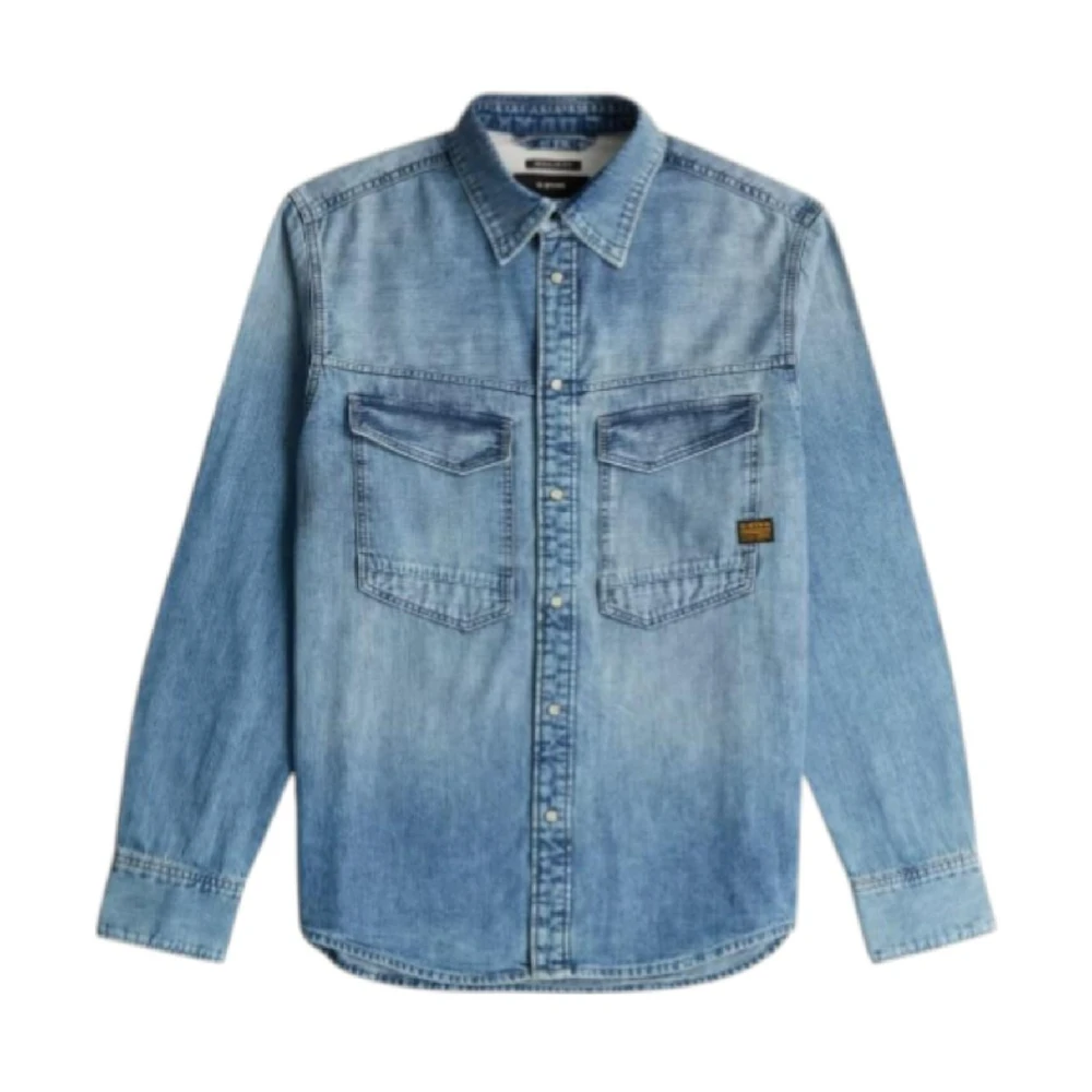 G-Star Blue Denim Jacket - Male - Denim Shirts - L - Shirts