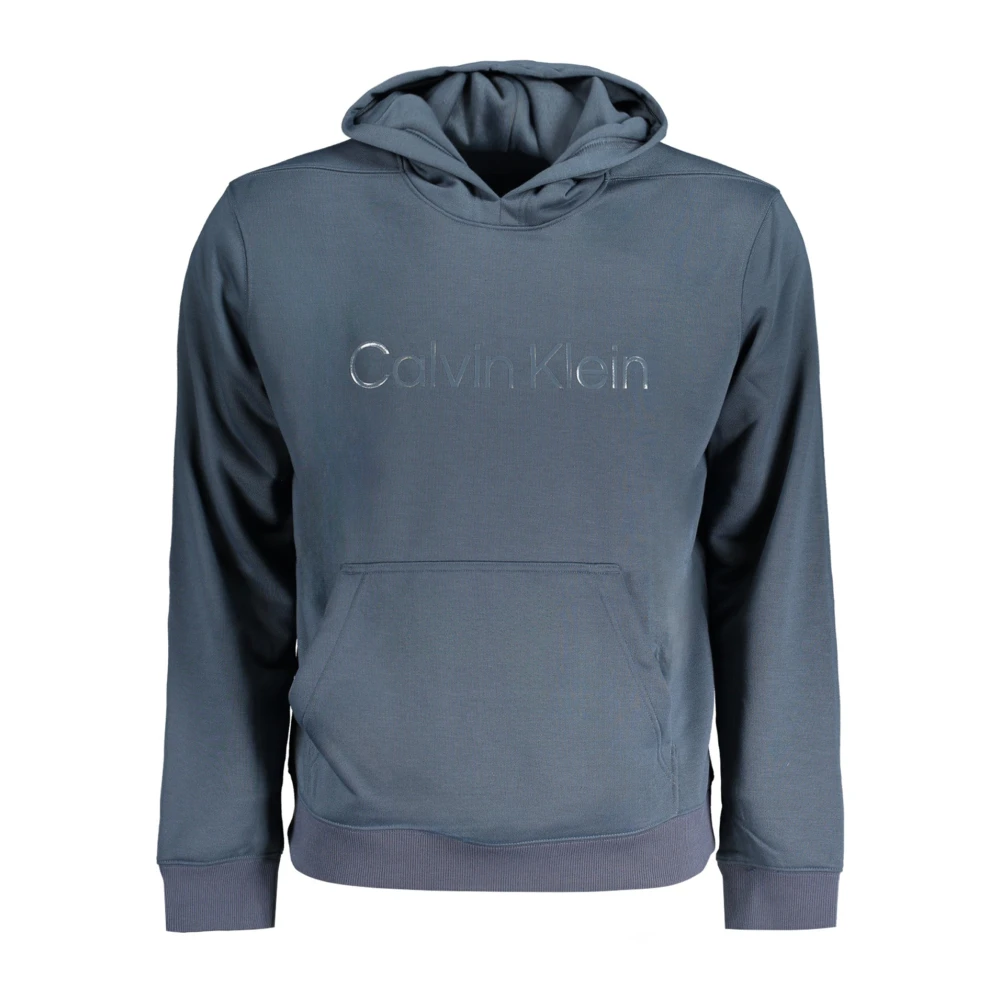Calvin Klein Men's Blue Hoodies,, Hooded Sports Sweatshirt With Logo 2XL